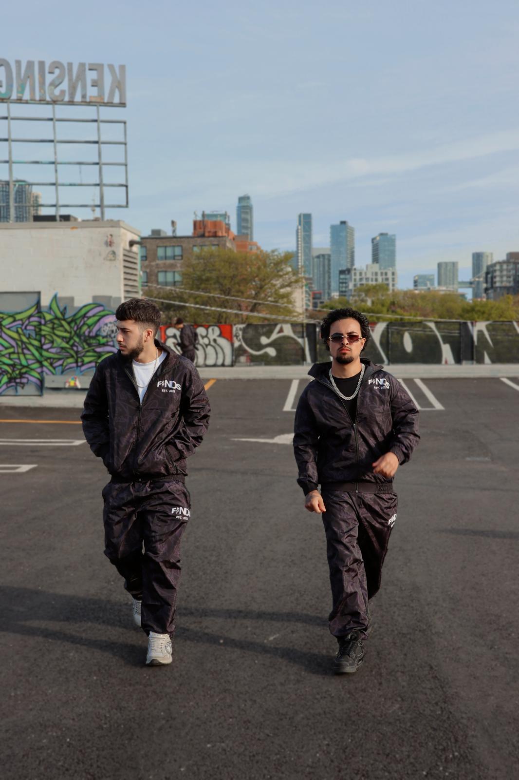 BLACK WINDBREAKER TRACKSUIT