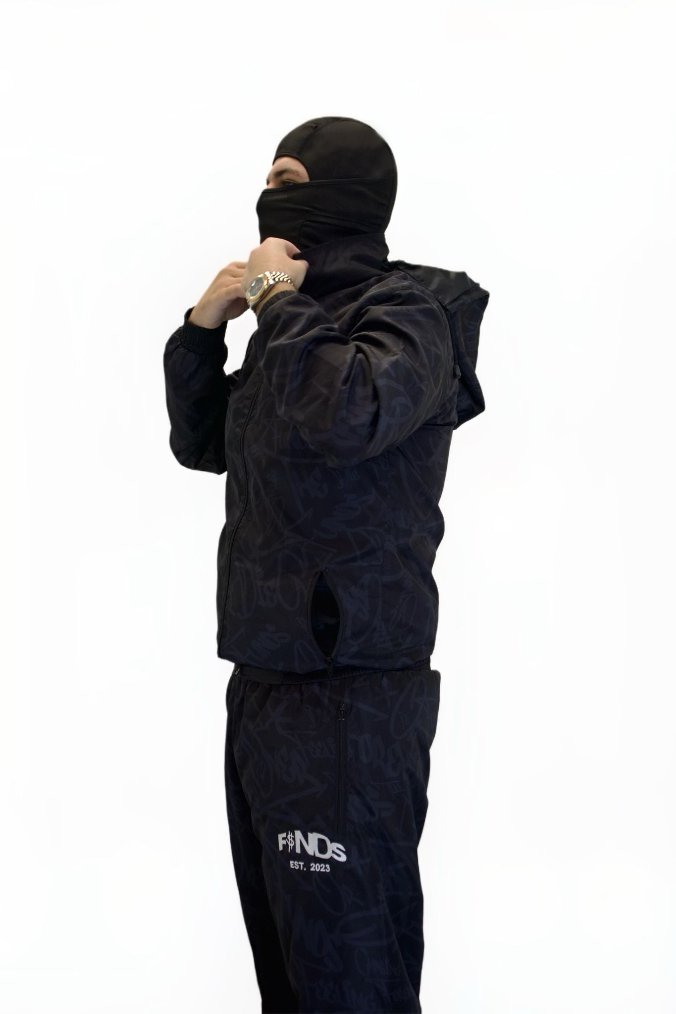 BLACK WINDBREAKER TRACKSUIT