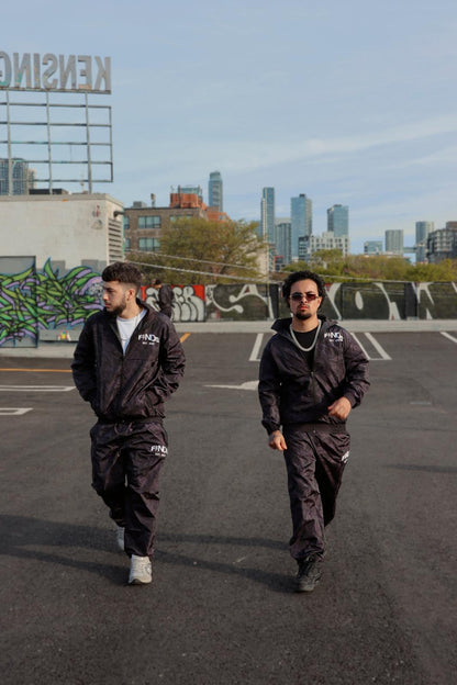 BLACK WINDBREAKER TRACKSUIT